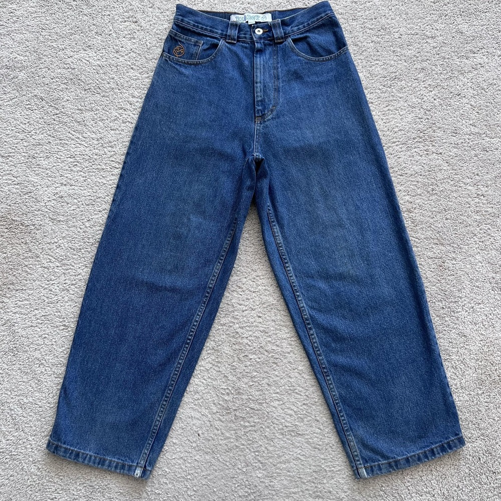 Polar Skate Co. Big Boy Jeans Mens XXS Blue Dark Wash Relaxed Wide Leg Denim